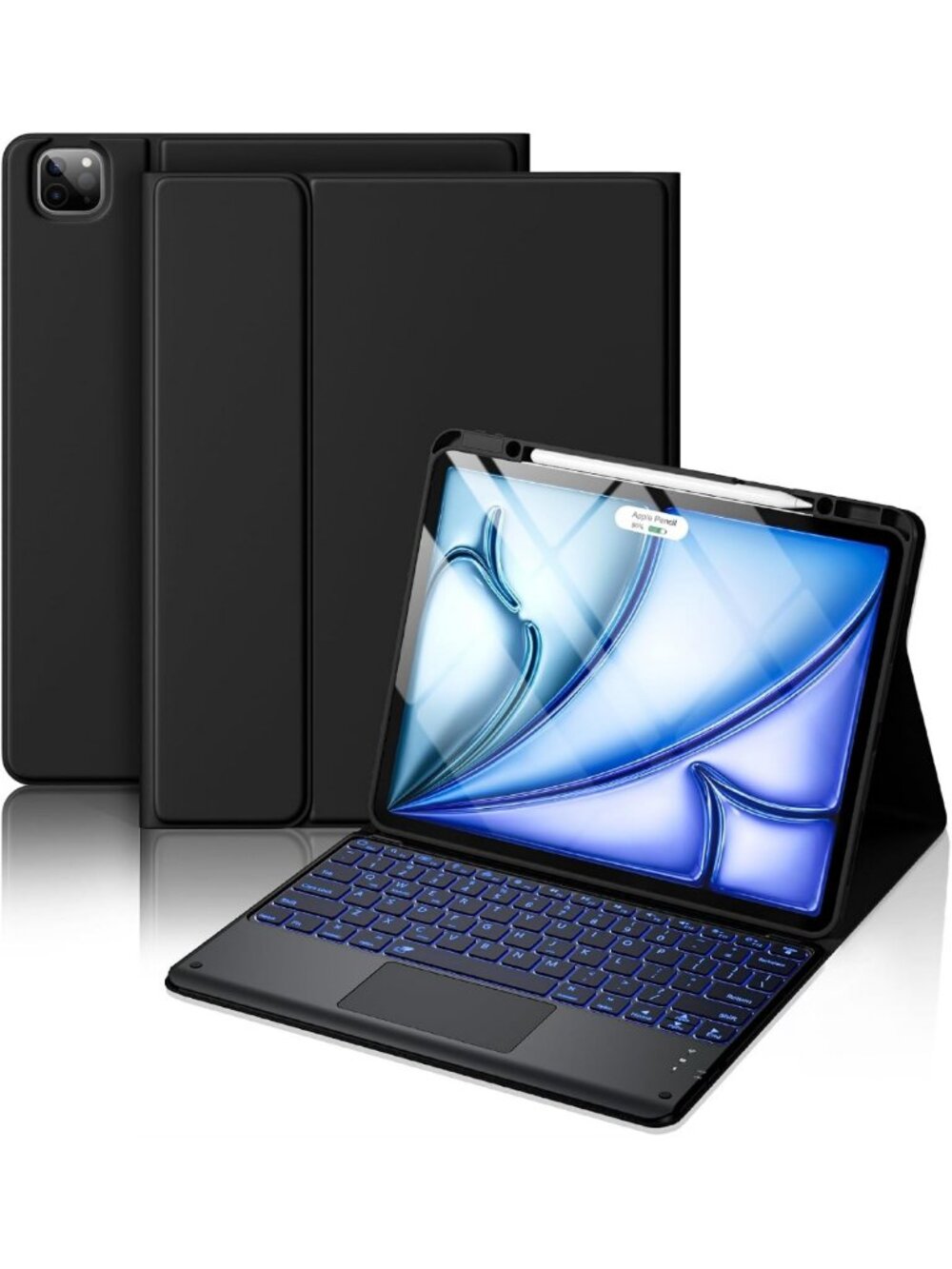 iPad Air & Pro 12.9 Case with Keyboard - 7-Color Backlit, Slim & Stylish